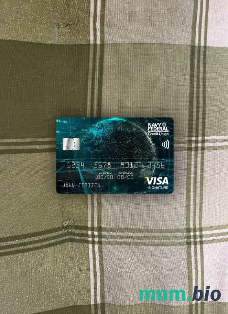 USA Navy Federal Union bank visa signature card wygląd fotograficzny skan PSD + zdjęcie
